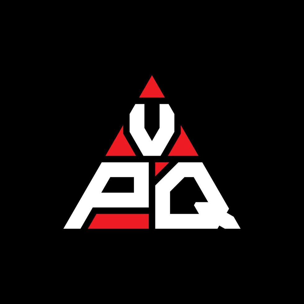 design del logo della lettera del triangolo vpq con forma triangolare. monogramma di design del logo del triangolo vpq. modello di logo vettoriale triangolo vpq con colore rosso. logo triangolare vpq logo semplice, elegante e lussuoso.