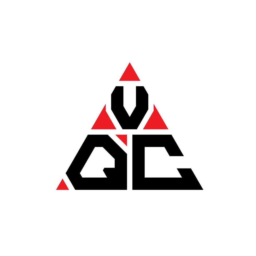 design del logo della lettera del triangolo vqc con forma triangolare. monogramma di design del logo del triangolo vqc. modello di logo vettoriale triangolo vqc con colore rosso. logo triangolare vqc logo semplice, elegante e lussuoso.