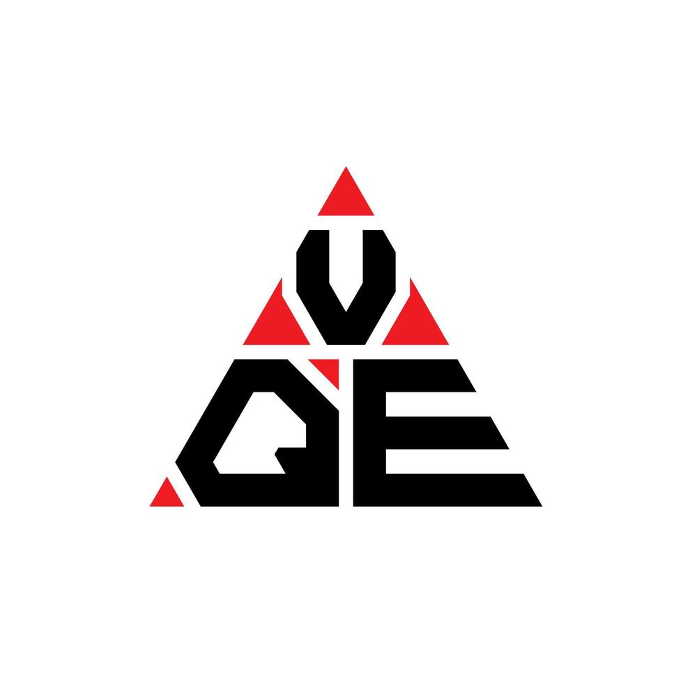 design del logo della lettera del triangolo vqe con forma triangolare. vqe triangolo logo design monogramma. modello di logo vettoriale triangolo vqe con colore rosso. logo triangolare vqe logo semplice, elegante e lussuoso.