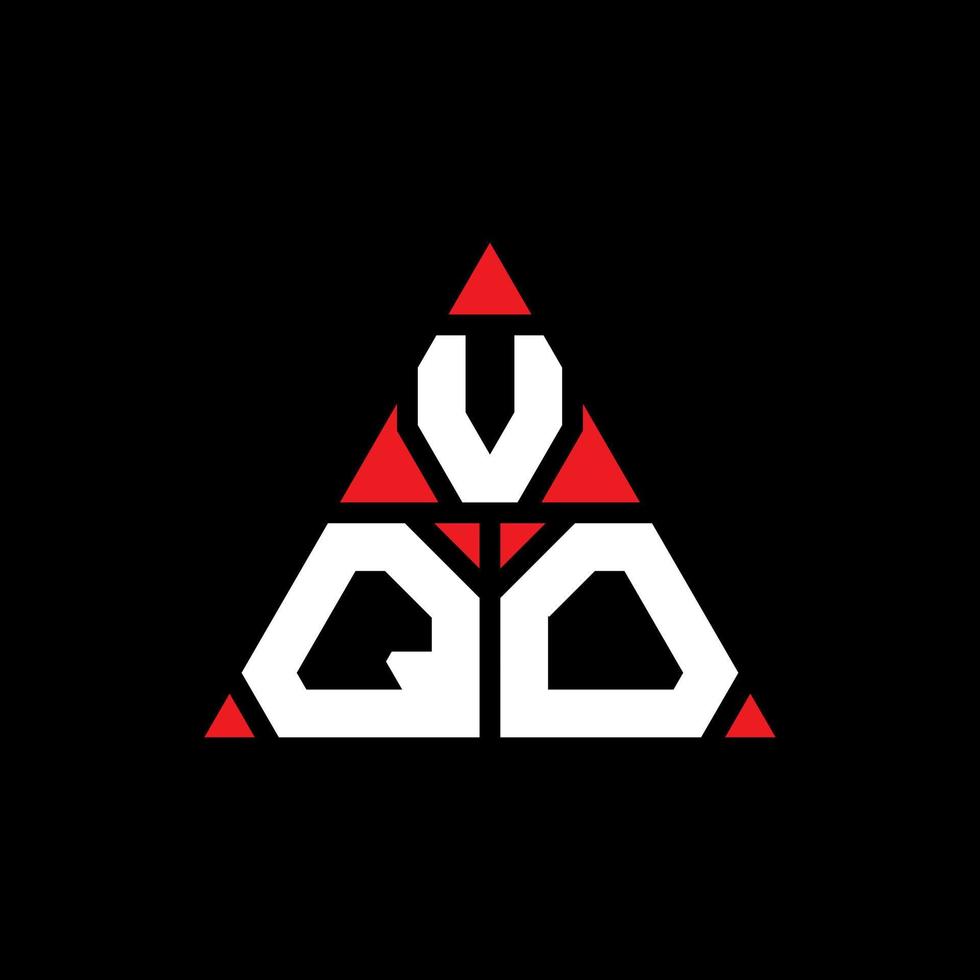 design del logo della lettera del triangolo vqo con forma triangolare. monogramma di design del logo del triangolo vqo. modello di logo vettoriale triangolo vqo con colore rosso. logo triangolare vqo logo semplice, elegante e lussuoso.