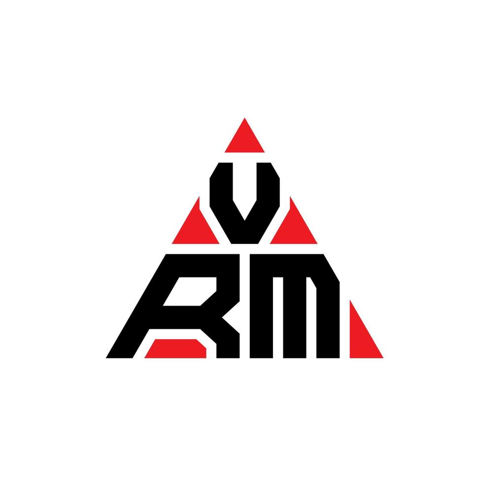 design del logo della lettera del triangolo vrm con forma triangolare. monogramma di design con logo triangolo vrm. modello di logo vettoriale triangolo vrm con colore rosso. logo triangolare vrm logo semplice, elegante e lussuoso.