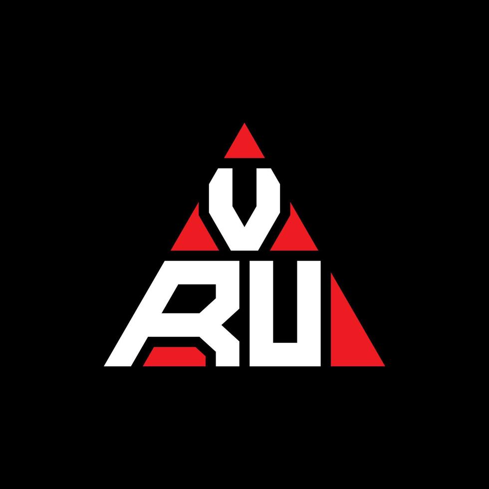 design del logo della lettera del triangolo vru con forma triangolare. monogramma di design del logo del triangolo vru. modello di logo vettoriale triangolo vru con colore rosso. vru logo triangolare logo semplice, elegante e lussuoso.