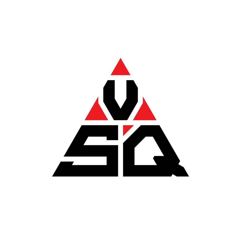 design del logo della lettera triangolare vsq con forma triangolare. Vsq triangolo logo design monogramma. modello di logo vettoriale triangolo vsq con colore rosso. logo triangolare vsq logo semplice, elegante e lussuoso.