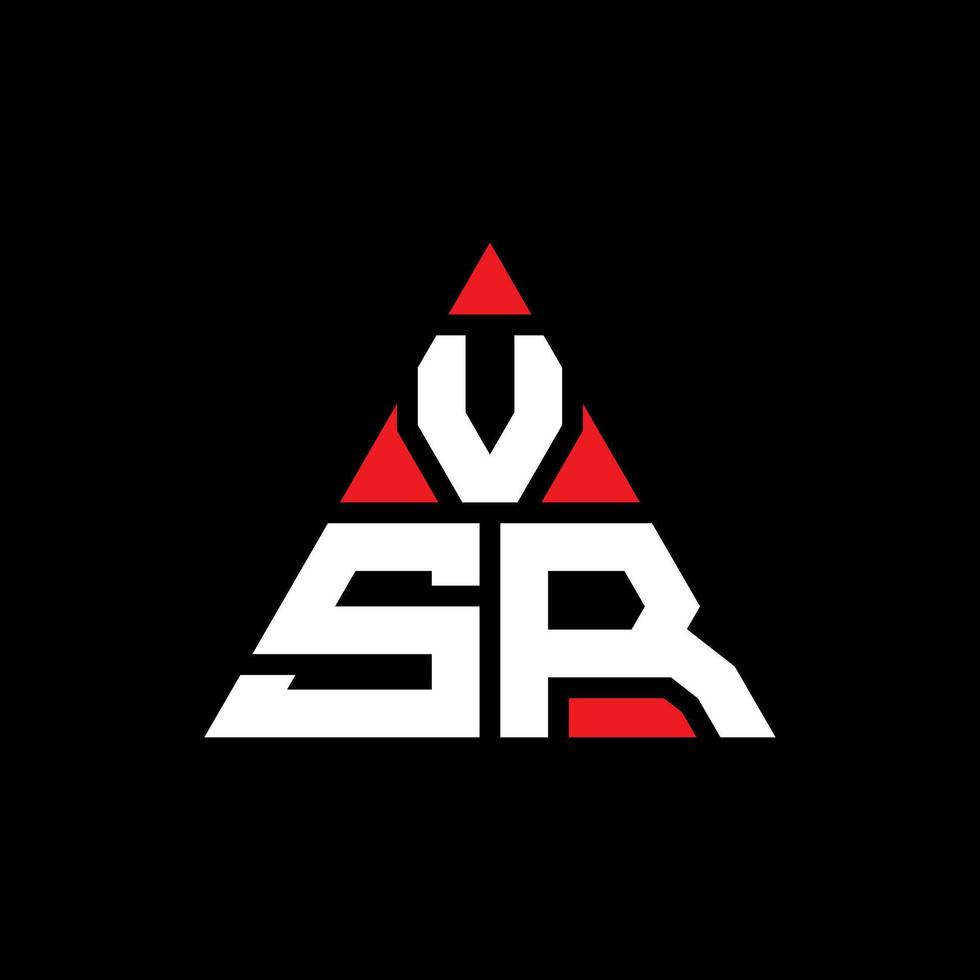 design del logo della lettera triangolare vsr con forma triangolare. monogramma di design del logo del triangolo vsr. modello di logo vettoriale triangolo vsr con colore rosso. logo triangolare vsr logo semplice, elegante e lussuoso.