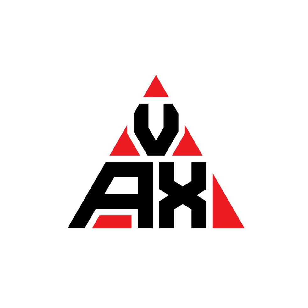design del logo della lettera triangolo vax con forma triangolare. vax triangolo logo design monogramma. modello di logo vettoriale triangolo vax con colore rosso. logo triangolare vax logo semplice, elegante e lussuoso.