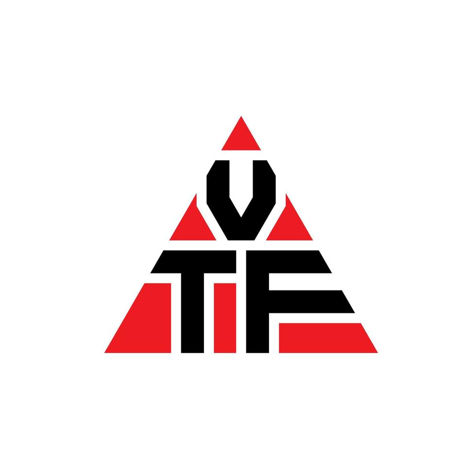 design del logo della lettera del triangolo vtf con forma triangolare. monogramma di design del logo del triangolo vtf. modello di logo vettoriale triangolo vtf con colore rosso. logo triangolare vtf logo semplice, elegante e lussuoso.