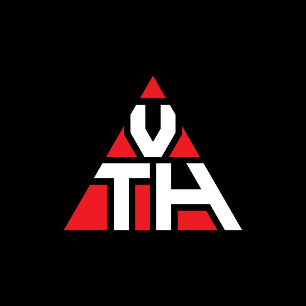 vth triangolo logo design lettera con forma triangolare. vth triangolo logo design monogramma. modello di logo vettoriale triangolo vth con colore rosso. vth logo triangolare logo semplice, elegante e lussuoso.