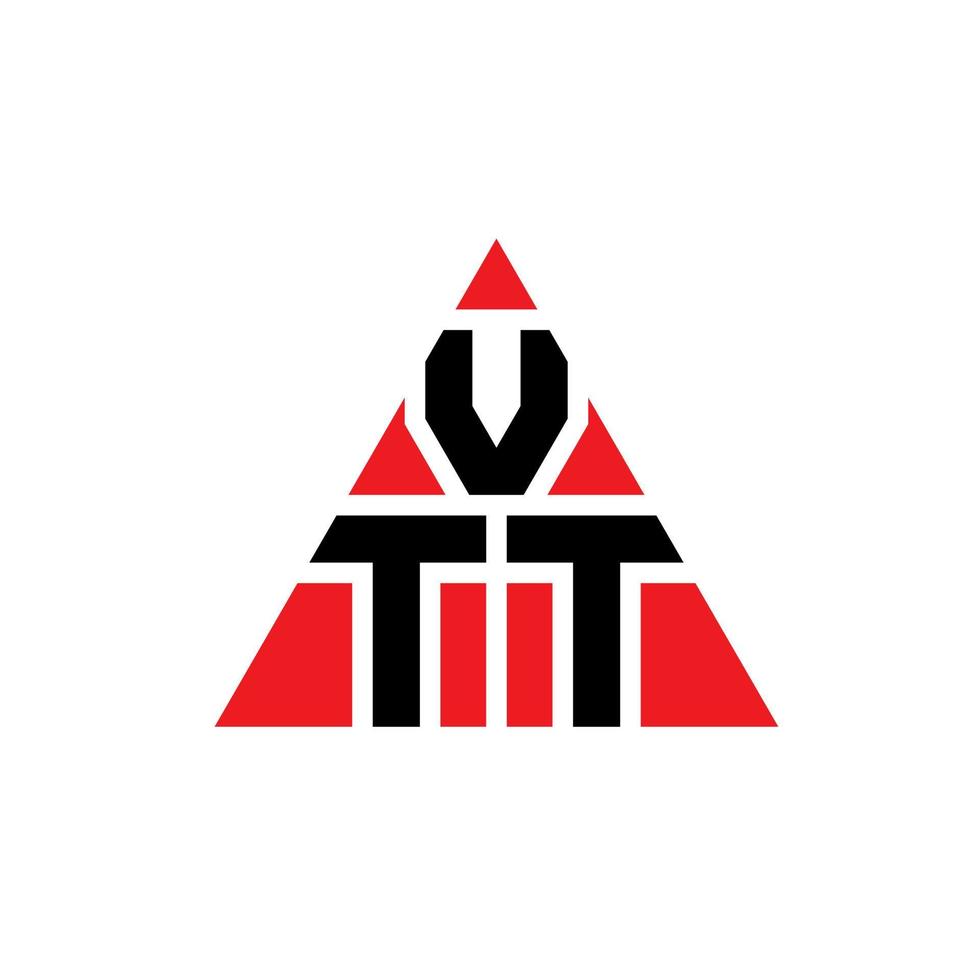 design del logo della lettera del triangolo vtt con forma triangolare. monogramma di design del logo del triangolo vtt. modello di logo vettoriale triangolo vtt con colore rosso. logo triangolare vtt logo semplice, elegante e lussuoso.