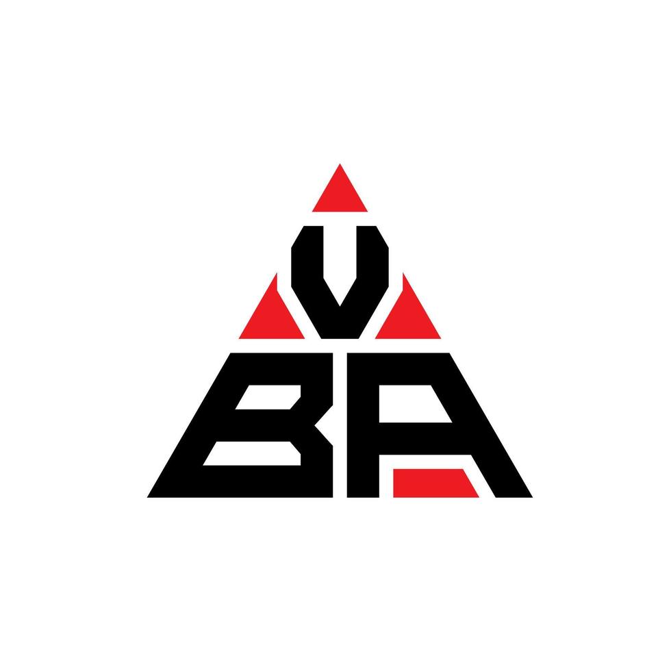 design del logo della lettera del triangolo vba con forma triangolare. monogramma di design del logo del triangolo vba. modello di logo vettoriale triangolo vba con colore rosso. logo triangolare vba logo semplice, elegante e lussuoso.