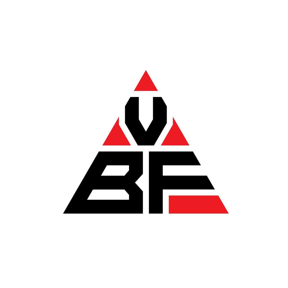 design del logo della lettera del triangolo vbf con forma triangolare. monogramma di design del logo del triangolo vbf. modello di logo vettoriale triangolo vbf con colore rosso. logo triangolare vbf logo semplice, elegante e lussuoso.