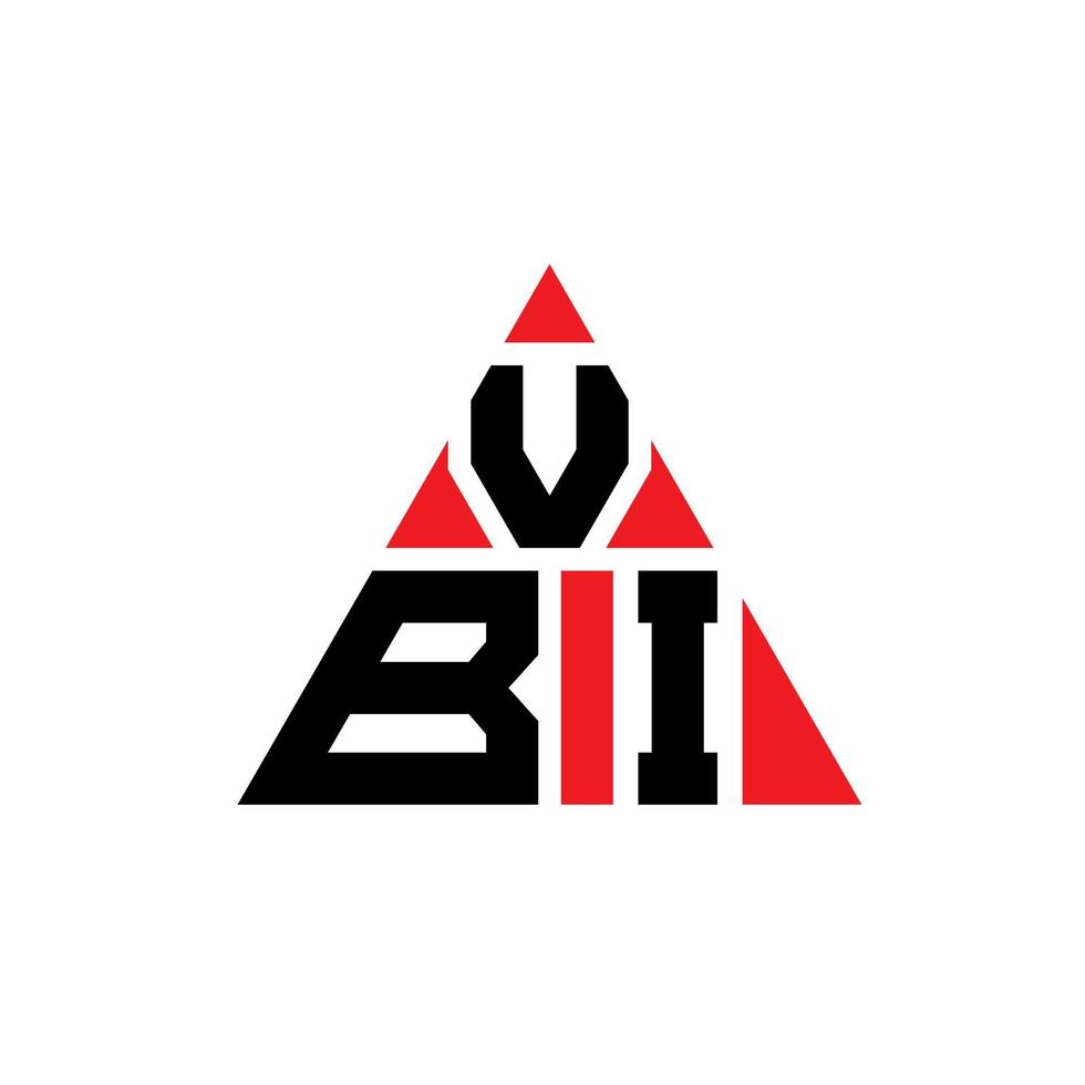 design del logo della lettera del triangolo vbi con forma triangolare. monogramma di design del logo del triangolo vbi. modello di logo vettoriale triangolo vbi con colore rosso. logo triangolare vbi logo semplice, elegante e lussuoso.