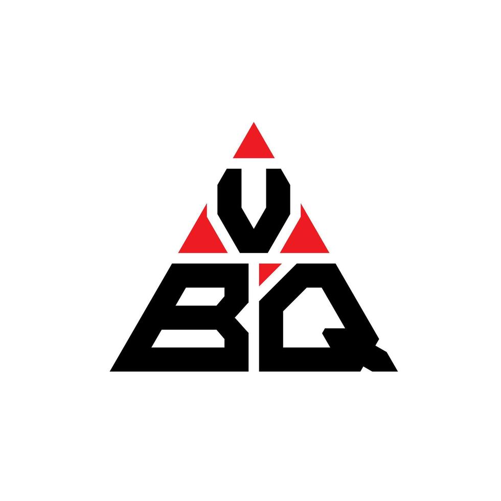 design del logo della lettera del triangolo vbq con forma triangolare. monogramma di design del logo del triangolo vbq. modello di logo vettoriale triangolo vbq con colore rosso. logo triangolare vbq logo semplice, elegante e lussuoso.