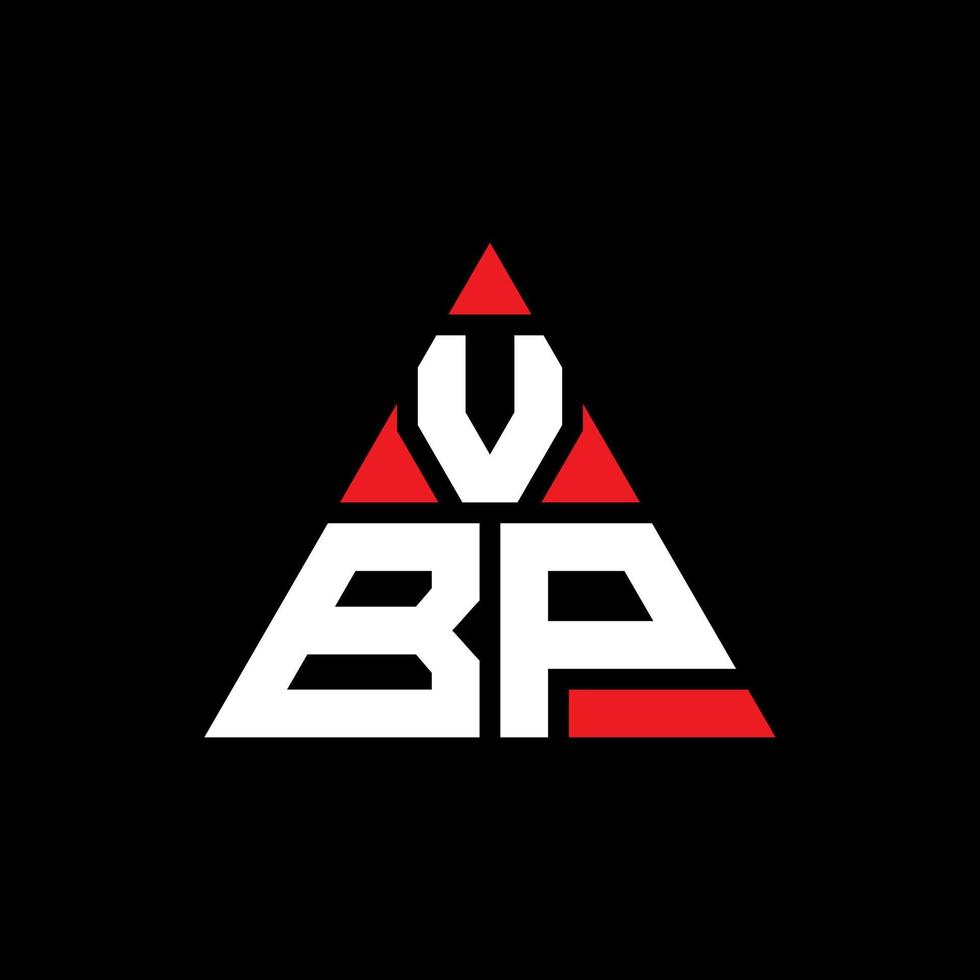 design del logo della lettera del triangolo vbp con forma triangolare. monogramma di design del logo del triangolo vbp. modello di logo vettoriale triangolo vbp con colore rosso. logo triangolare vbp logo semplice, elegante e lussuoso.