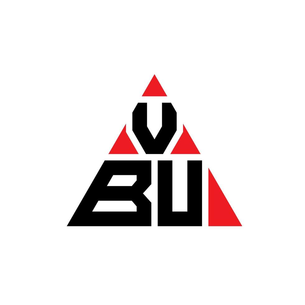 design del logo della lettera del triangolo vbu con forma triangolare. monogramma di design del logo del triangolo vbu. modello di logo vettoriale triangolo vbu con colore rosso. logo triangolare vbu logo semplice, elegante e lussuoso.