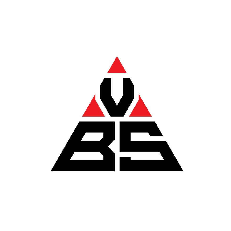 design del logo della lettera del triangolo vbs con forma triangolare. monogramma di design del logo del triangolo vbs. modello di logo vettoriale triangolo vbs con colore rosso. logo triangolare vbs logo semplice, elegante e lussuoso.