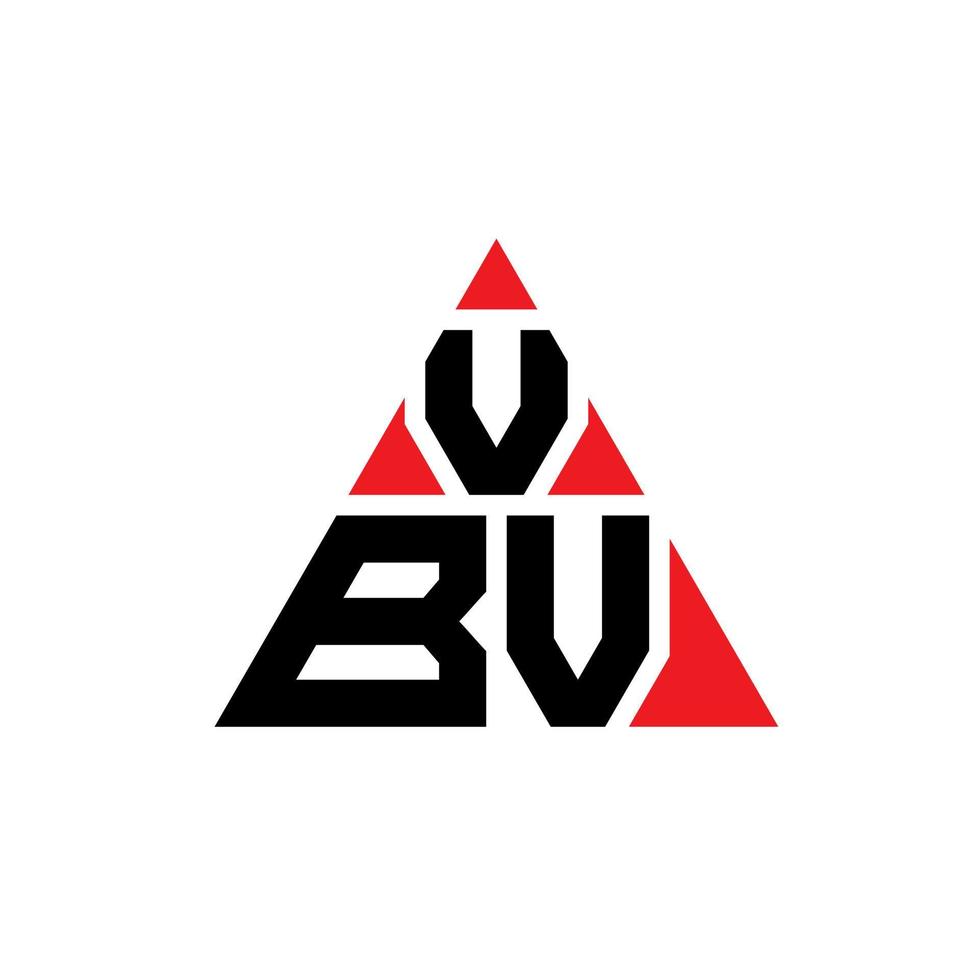 design del logo della lettera del triangolo vbv con forma triangolare. monogramma di design del logo del triangolo vbv. modello di logo vettoriale triangolo vbv con colore rosso. logo triangolare vbv logo semplice, elegante e lussuoso.