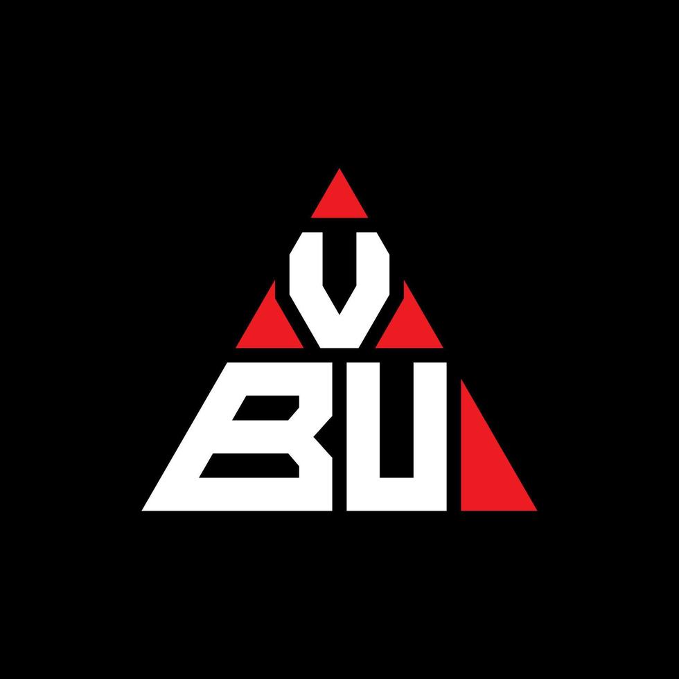 design del logo della lettera del triangolo vbu con forma triangolare. monogramma di design del logo del triangolo vbu. modello di logo vettoriale triangolo vbu con colore rosso. logo triangolare vbu logo semplice, elegante e lussuoso.