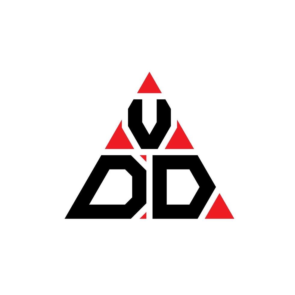 design del logo della lettera del triangolo vdd con forma triangolare. monogramma di design del logo del triangolo vdd. modello di logo vettoriale triangolo vdd con colore rosso. logo triangolare vdd logo semplice, elegante e lussuoso.