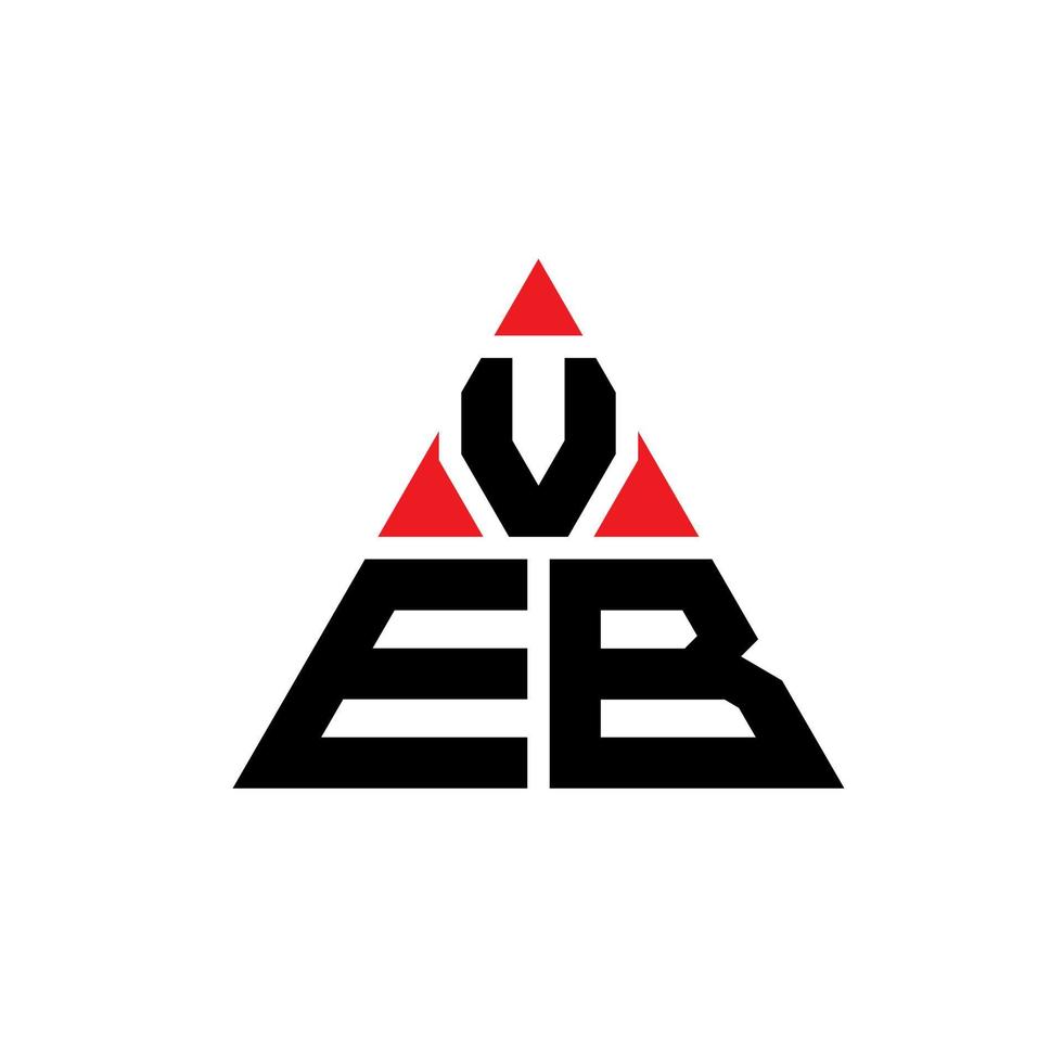 design del logo della lettera triangolo veb con forma triangolare. monogramma di design del logo del triangolo veb. modello di logo vettoriale triangolo veb con colore rosso. veb logo triangolare logo semplice, elegante e lussuoso.