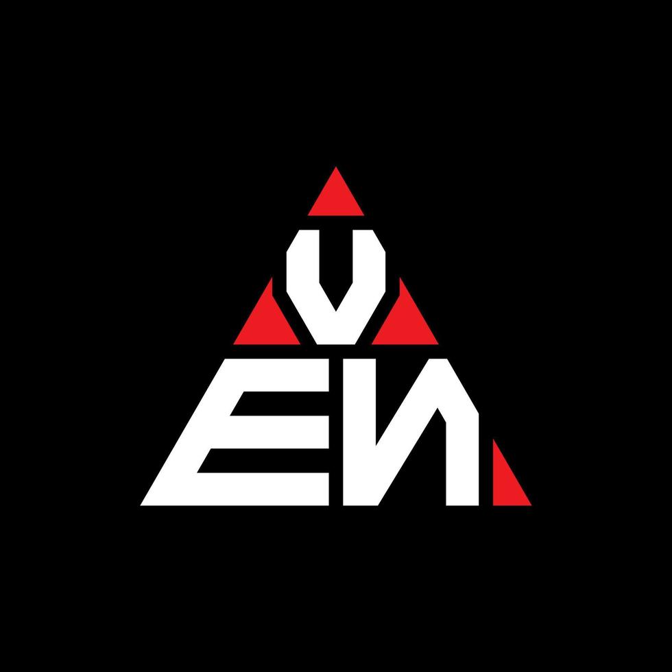 ven triangolo logo design lettera con forma triangolare. monogramma di design del logo del triangolo ven. modello di logo vettoriale triangolo ven con colore rosso. ven logo triangolare logo semplice, elegante e lussuoso.