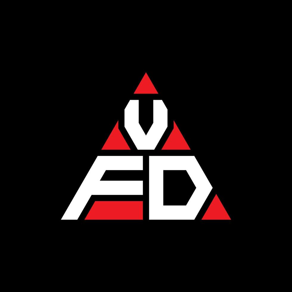 design del logo della lettera del triangolo vfd con forma triangolare. monogramma di design del logo del triangolo vfd. modello di logo vettoriale triangolo vfd con colore rosso. logo triangolare vfd logo semplice, elegante e lussuoso.