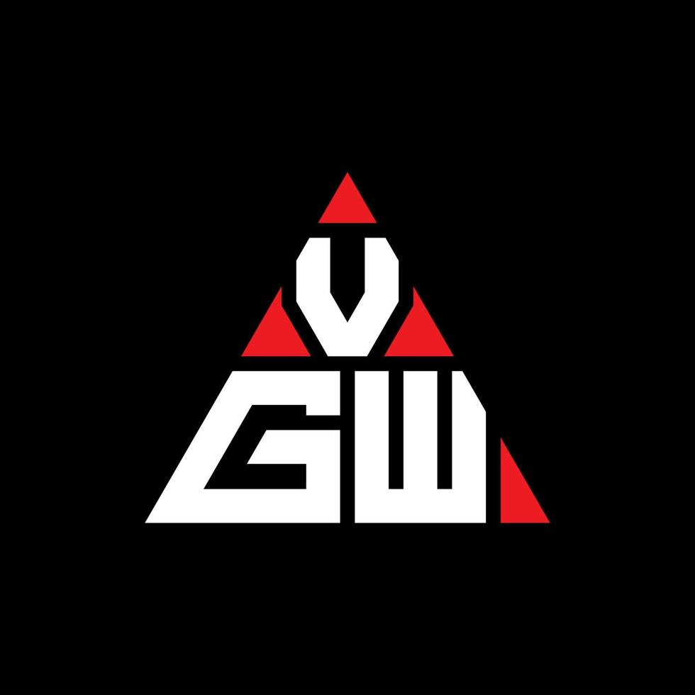 design del logo della lettera del triangolo vgw con forma triangolare. monogramma di design del logo del triangolo vgw. modello di logo vettoriale triangolo vgw con colore rosso. logo triangolare vgw logo semplice, elegante e lussuoso.