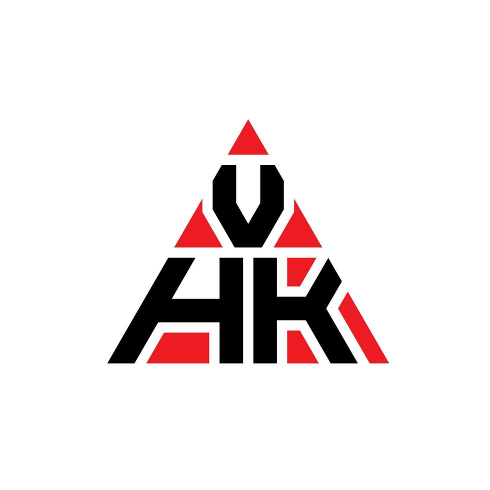 design del logo della lettera del triangolo vhk con forma triangolare. monogramma di design del logo del triangolo vhk. modello di logo vettoriale triangolo vhk con colore rosso. logo triangolare vhk logo semplice, elegante e lussuoso.