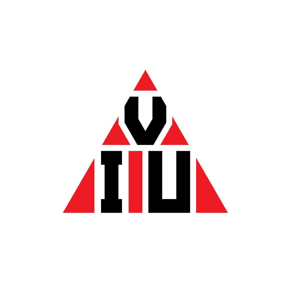design del logo della lettera del triangolo viu con forma triangolare. monogramma di progettazione del logo del triangolo viu. modello di logo vettoriale triangolo viu con colore rosso. logo triangolare viu logo semplice, elegante e lussuoso.