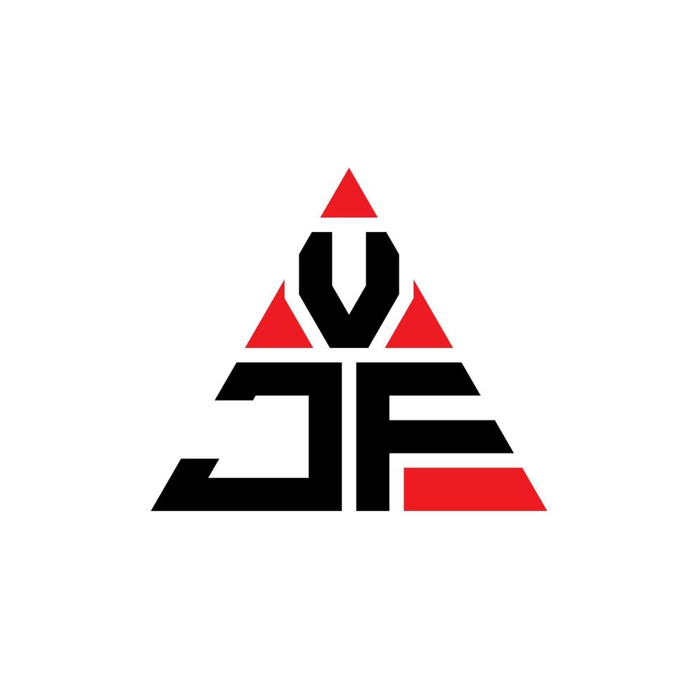 design del logo della lettera del triangolo vjf con forma triangolare. monogramma di design del logo del triangolo vjf. modello di logo vettoriale triangolo vjf con colore rosso. logo triangolare vjf logo semplice, elegante e lussuoso.