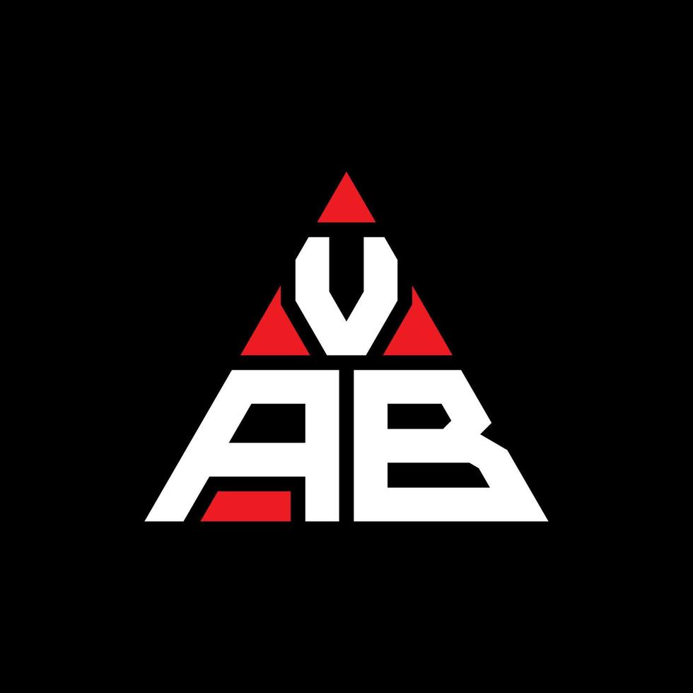 design del logo della lettera triangolo vab con forma triangolare. monogramma di design del logo del triangolo vab. modello di logo vettoriale triangolo vab con colore rosso. logo triangolare vab logo semplice, elegante e lussuoso.
