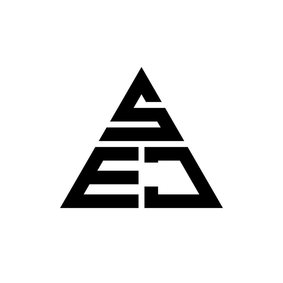 design del logo della lettera triangolo sej con forma triangolare. monogramma di design del logo del triangolo sej. modello di logo vettoriale triangolo sej con colore rosso. sej logo triangolare logo semplice, elegante e lussuoso.