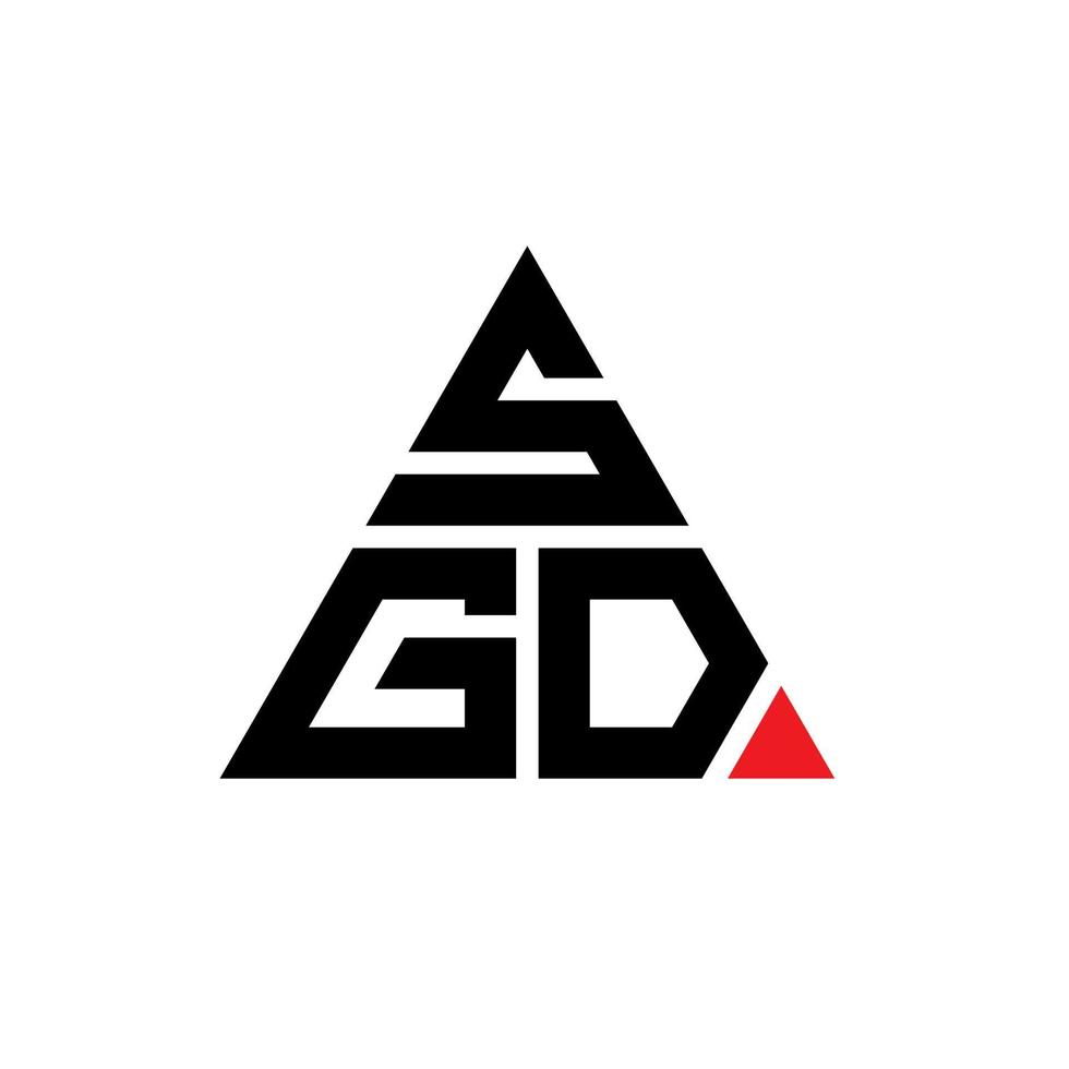 sgd triangolo logo design lettera con forma triangolare. monogramma di design del logo del triangolo sgd. modello di logo vettoriale triangolo sgd con colore rosso. logo triangolare sgd logo semplice, elegante e lussuoso.