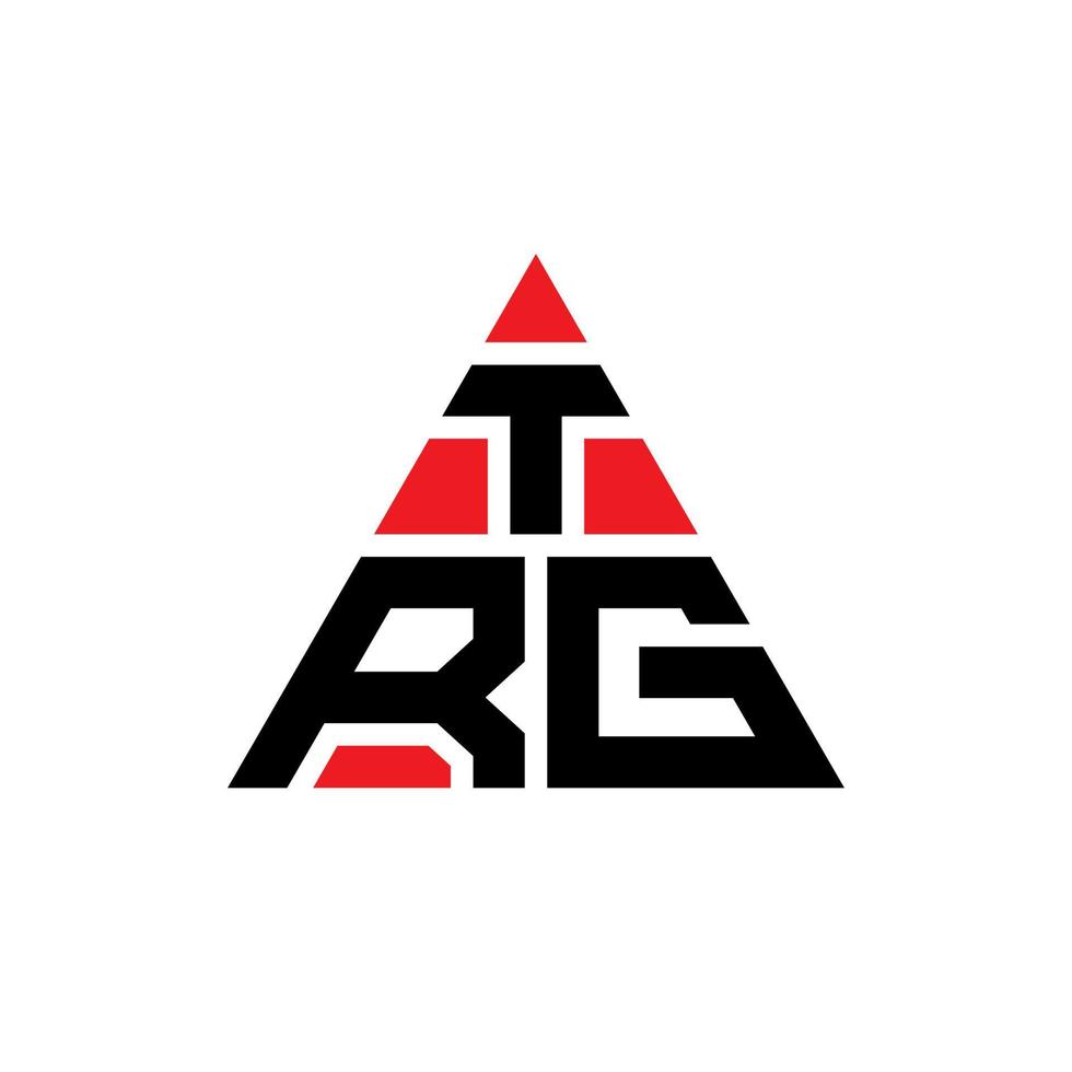 design del logo della lettera del triangolo trg con forma triangolare. trg triangolo logo design monogramma. modello di logo vettoriale triangolo trg con colore rosso. logo triangolare trg logo semplice, elegante e lussuoso.