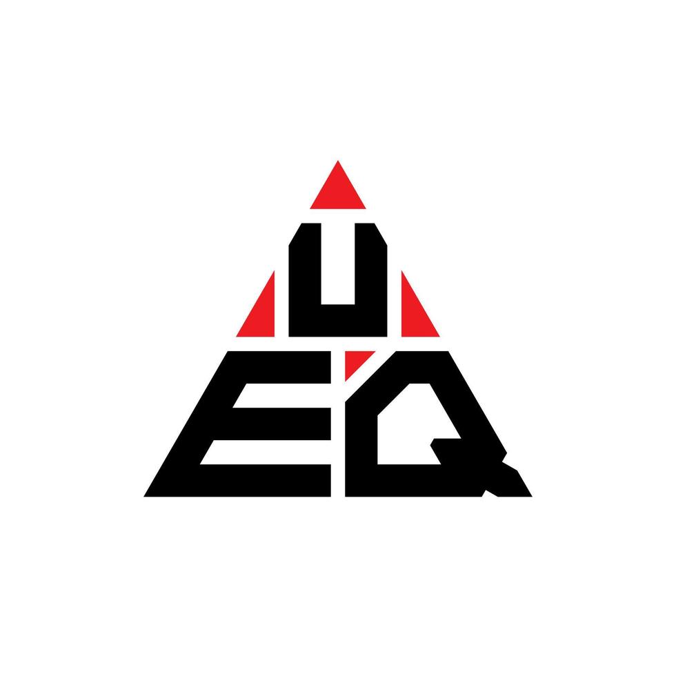 design del logo della lettera del triangolo ueq con forma triangolare. ueq triangolo logo design monogramma. modello di logo vettoriale triangolo ueq con colore rosso. logo triangolare ueq logo semplice, elegante e lussuoso.