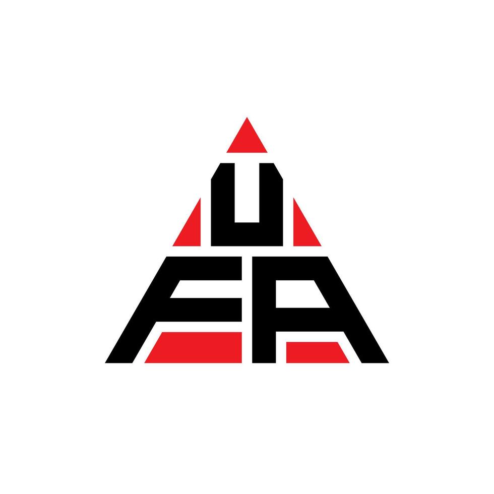 design del logo della lettera triangolare ufa con forma triangolare. monogramma di design con logo triangolo ufa. modello di logo vettoriale triangolo ufa con colore rosso. logo triangolare ufa logo semplice, elegante e lussuoso.