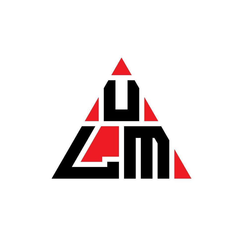 design del logo della lettera del triangolo ulm con forma triangolare. monogramma di design con logo triangolo ulm. modello di logo vettoriale triangolo ulm con colore rosso. logo triangolare ulm logo semplice, elegante e lussuoso.