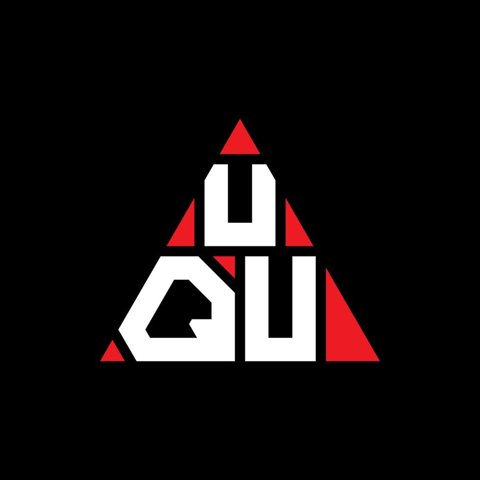 design del logo della lettera del triangolo uqu con forma triangolare. uqu triangolo logo design monogramma. modello di logo vettoriale triangolo uqu con colore rosso. uqu logo triangolare logo semplice, elegante e lussuoso.