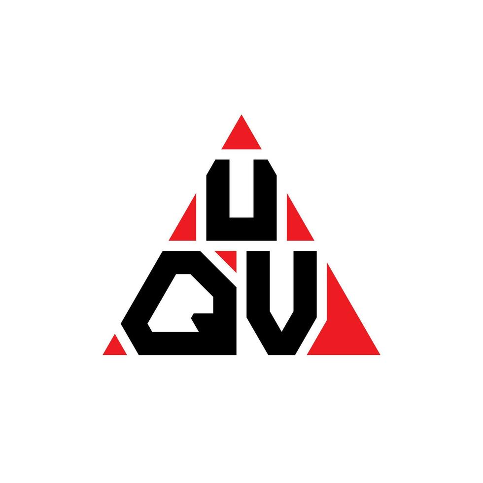 design del logo della lettera triangolare uqv con forma triangolare. uqv triangolo logo design monogramma. modello di logo vettoriale triangolo uqv con colore rosso. logo triangolare uqv logo semplice, elegante e lussuoso.