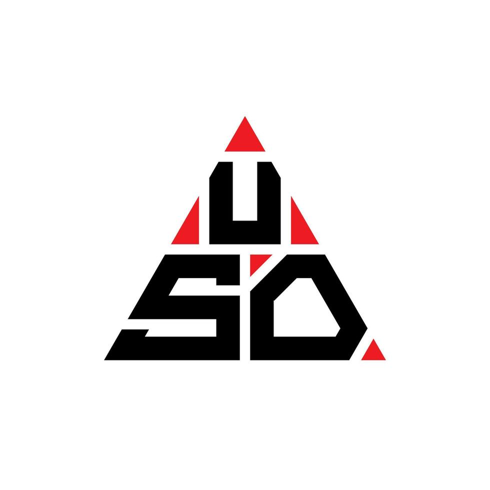 design logo lettera triangolo uso con forma triangolare. monogramma di design logo triangolo uso. modello di logo vettoriale triangolo uso con colore rosso. uso logo triangolare logo semplice, elegante e lussuoso.