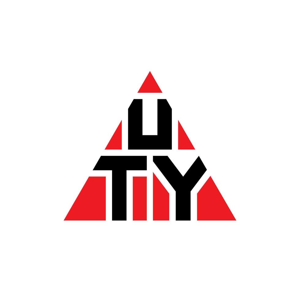 design del logo della lettera del triangolo uty con forma triangolare. monogramma di design del logo del triangolo uty. modello di logo vettoriale triangolo uty con colore rosso. logo triangolare uty logo semplice, elegante e lussuoso.