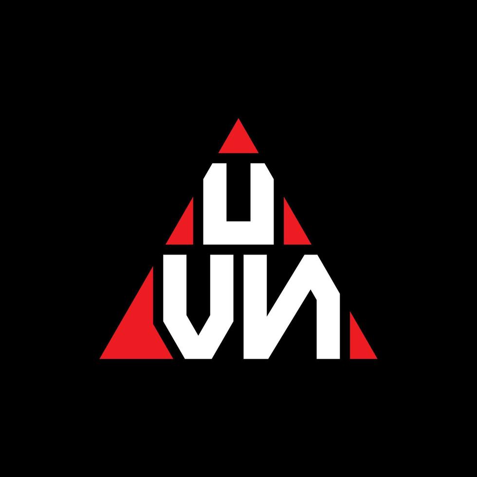 design del logo della lettera del triangolo uvn con forma triangolare. monogramma design logo triangolo uvn. modello di logo vettoriale triangolo uvn con colore rosso. logo triangolare uvn logo semplice, elegante e lussuoso.
