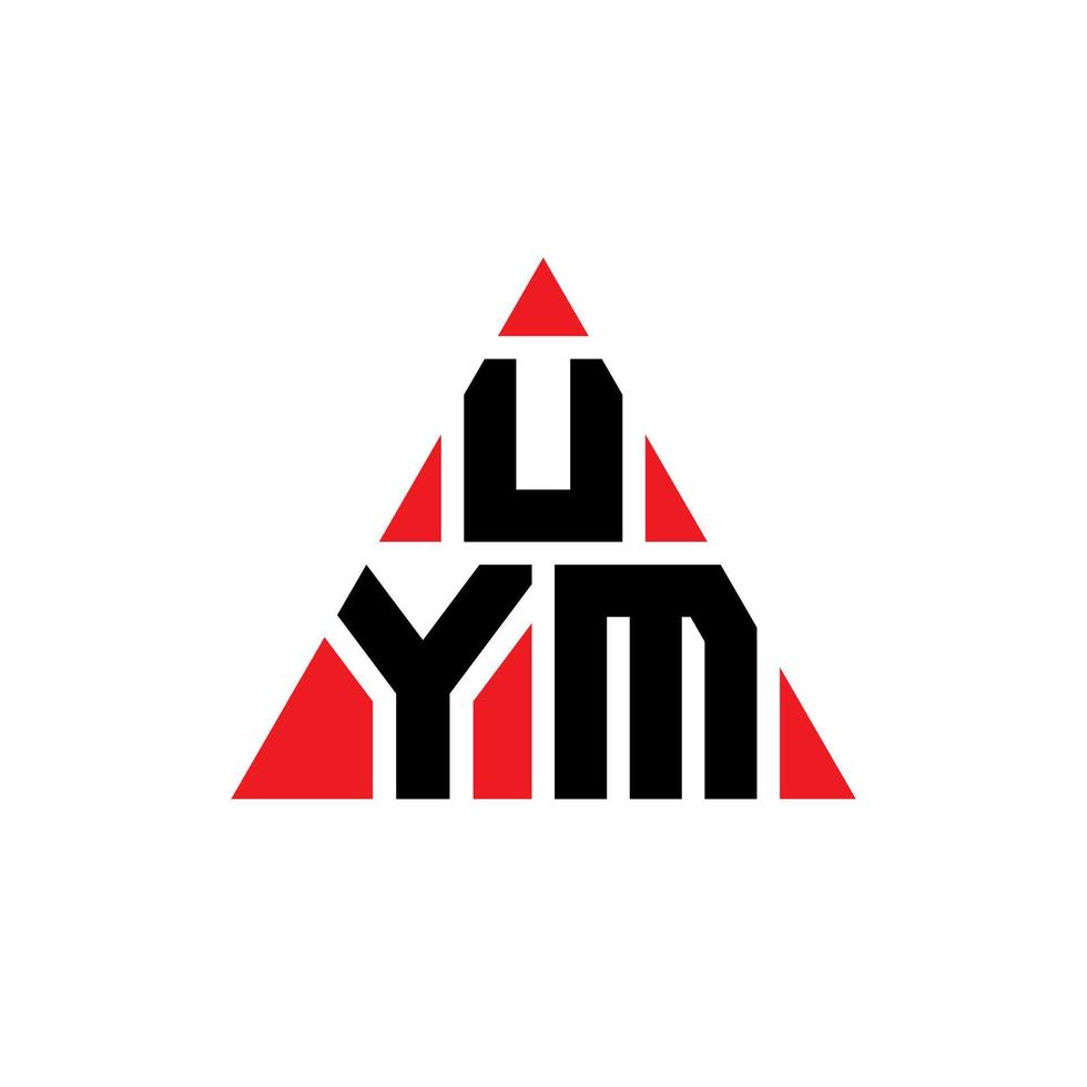 design del logo della lettera triangolare uym con forma triangolare. uym triangolo logo design monogramma. modello di logo vettoriale triangolo uym con colore rosso. uym logo triangolare logo semplice, elegante e lussuoso.