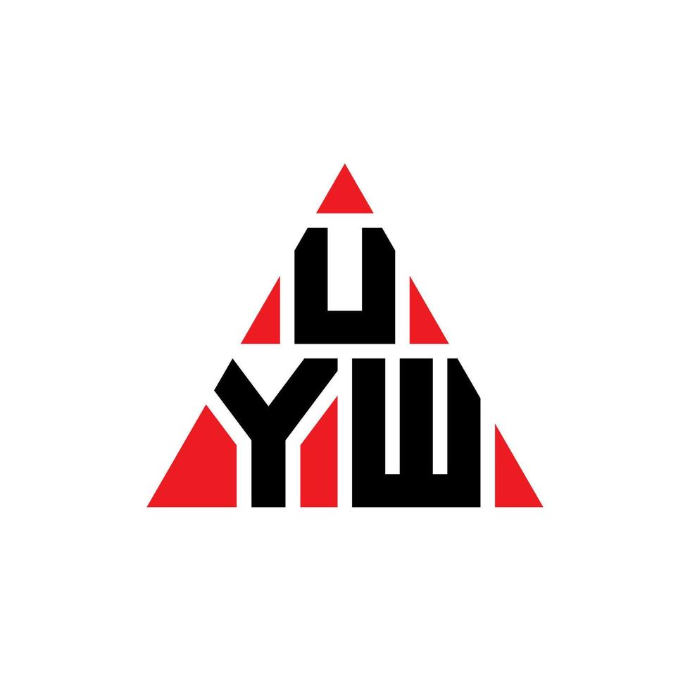 design del logo della lettera triangolare uyw con forma triangolare. uyw triangolo logo design monogramma. modello di logo vettoriale triangolo uyw con colore rosso. uyw logo triangolare logo semplice, elegante e lussuoso.