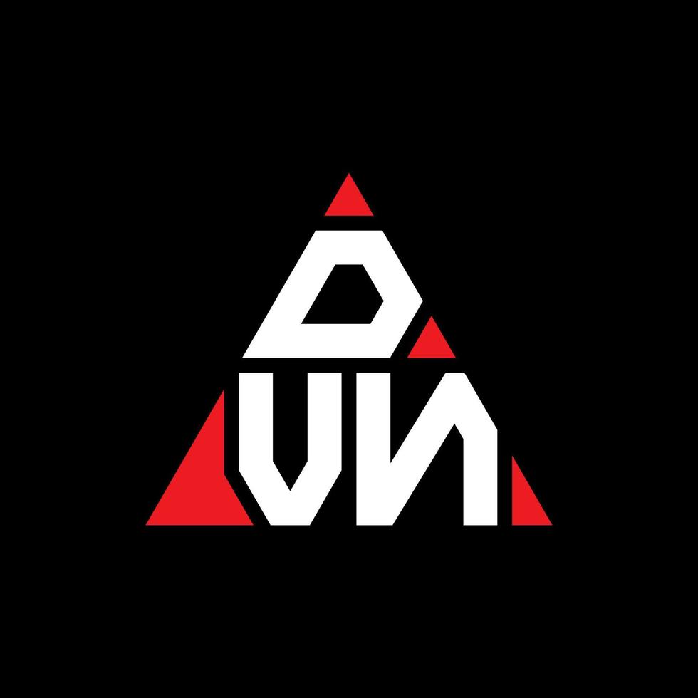 design del logo della lettera del triangolo dvn con forma triangolare. monogramma di design del logo del triangolo dvn. modello di logo vettoriale triangolo dvn con colore rosso. dvn logo triangolare logo semplice, elegante e lussuoso.