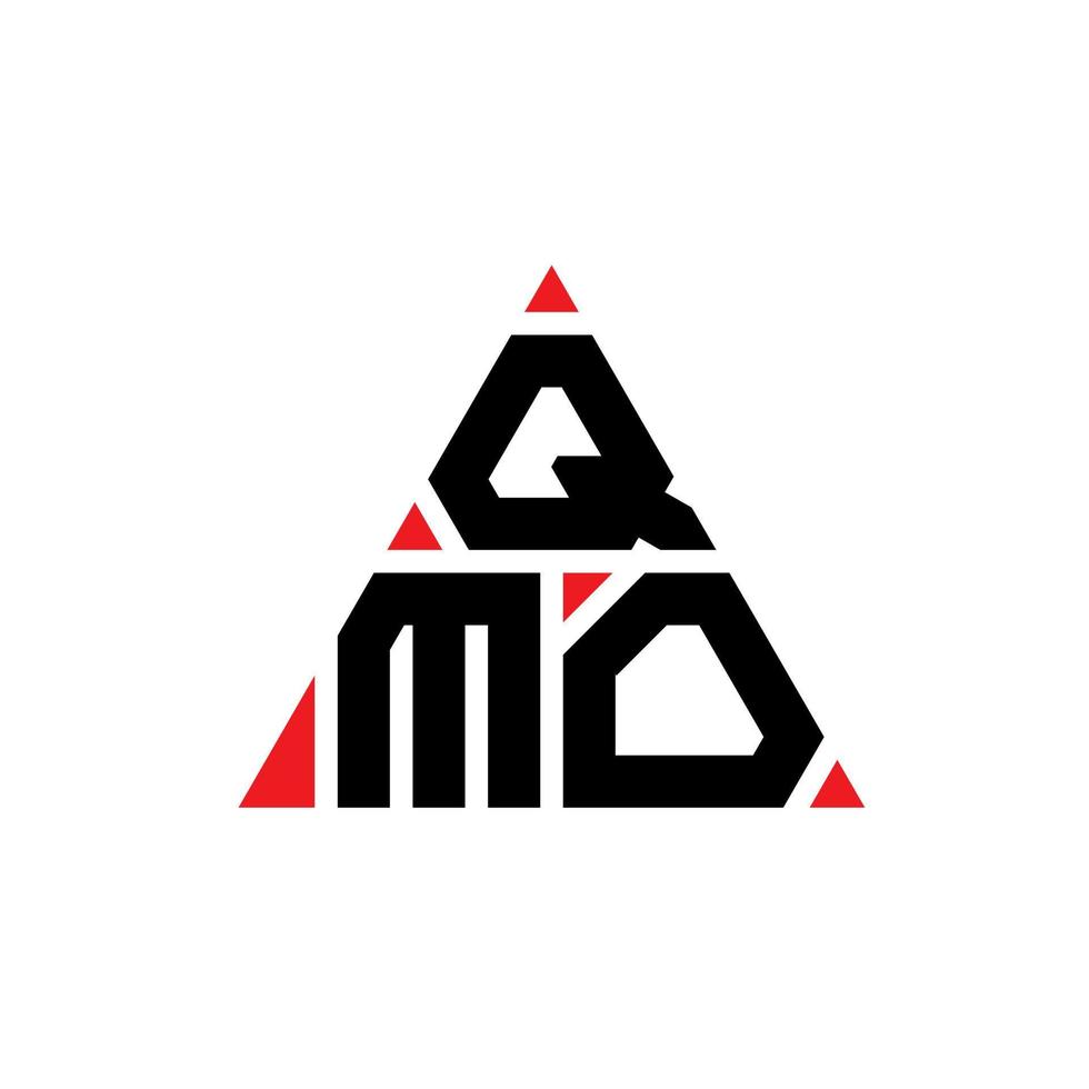 qmo triangolo lettera logo design con forma triangolare. qmo triangolo logo design monogramma. modello di logo vettoriale triangolo qmo con colore rosso. logo triangolare qmo logo semplice, elegante e lussuoso.