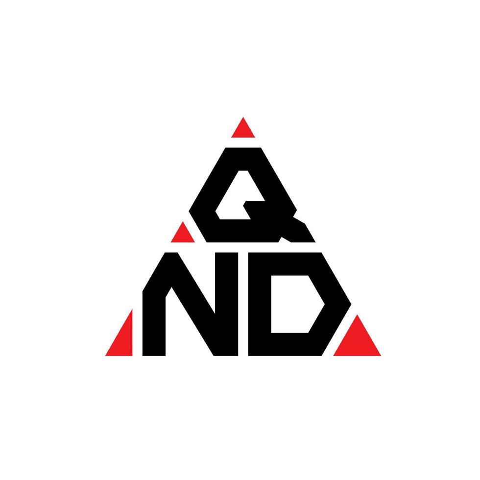 qnd design del logo della lettera triangolare con forma triangolare. qnd monogramma del design del logo del triangolo. qnd modello di logo vettoriale triangolo con colore rosso. qnd logo triangolare logo semplice, elegante e lussuoso.