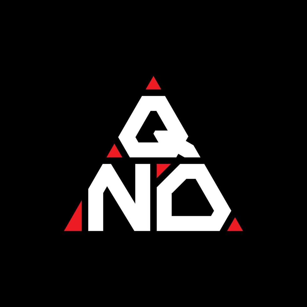 design del logo della lettera triangolare qno con forma triangolare. qno triangolo logo design monogramma. modello di logo vettoriale triangolo qno con colore rosso. qno logo triangolare logo semplice, elegante e lussuoso.