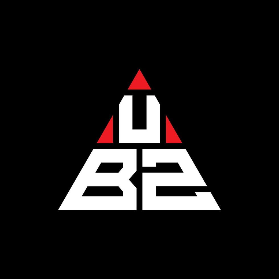 design del logo della lettera del triangolo ubz con forma triangolare. monogramma di design con logo triangolo ubz. modello di logo vettoriale triangolo ubz con colore rosso. logo triangolare ubz logo semplice, elegante e lussuoso.