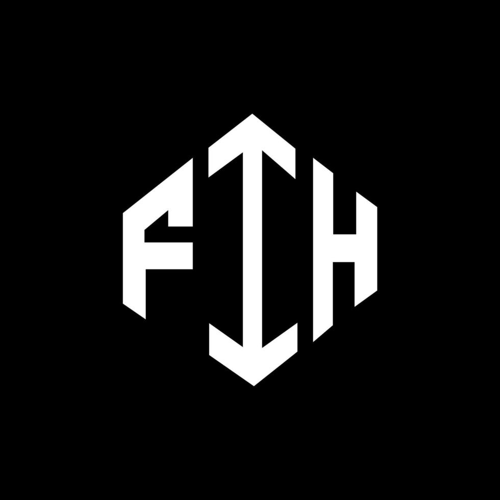 design del logo della lettera fih con forma poligonale. design del logo a forma di poligono e cubo. fih esagono logo modello vettoriale colori bianco e nero. monogramma fih, logo aziendale e immobiliare.