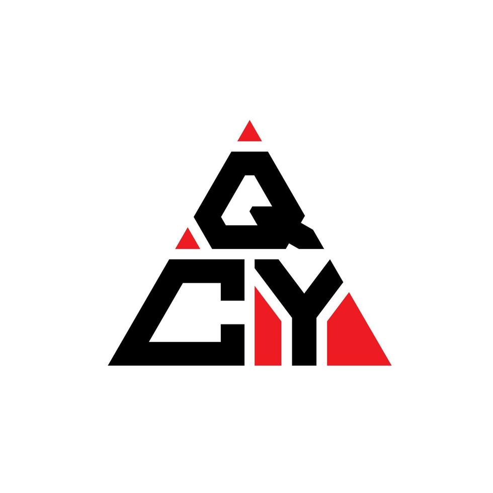 design del logo della lettera triangolare qcy con forma triangolare. qcy triangolo logo design monogramma. modello di logo vettoriale triangolo qcy con colore rosso. logo triangolare qcy logo semplice, elegante e lussuoso.